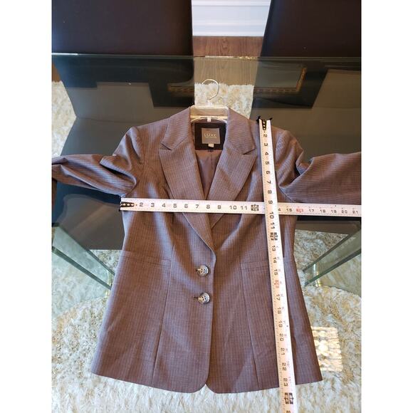 The Limited Blazer Jacket Women's Size 4 Gray Pinstripe Wool Single Breasted - Picture 8 of 16
